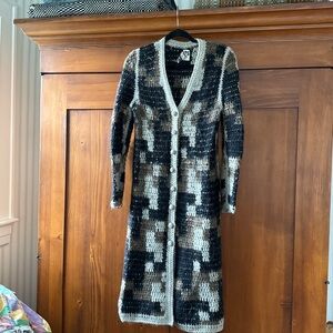 Vintage patchwork style duster sweater